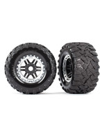 Traxxas 8972X - Satin Chrome Beadlock Wheels / Maxx® MT Tires