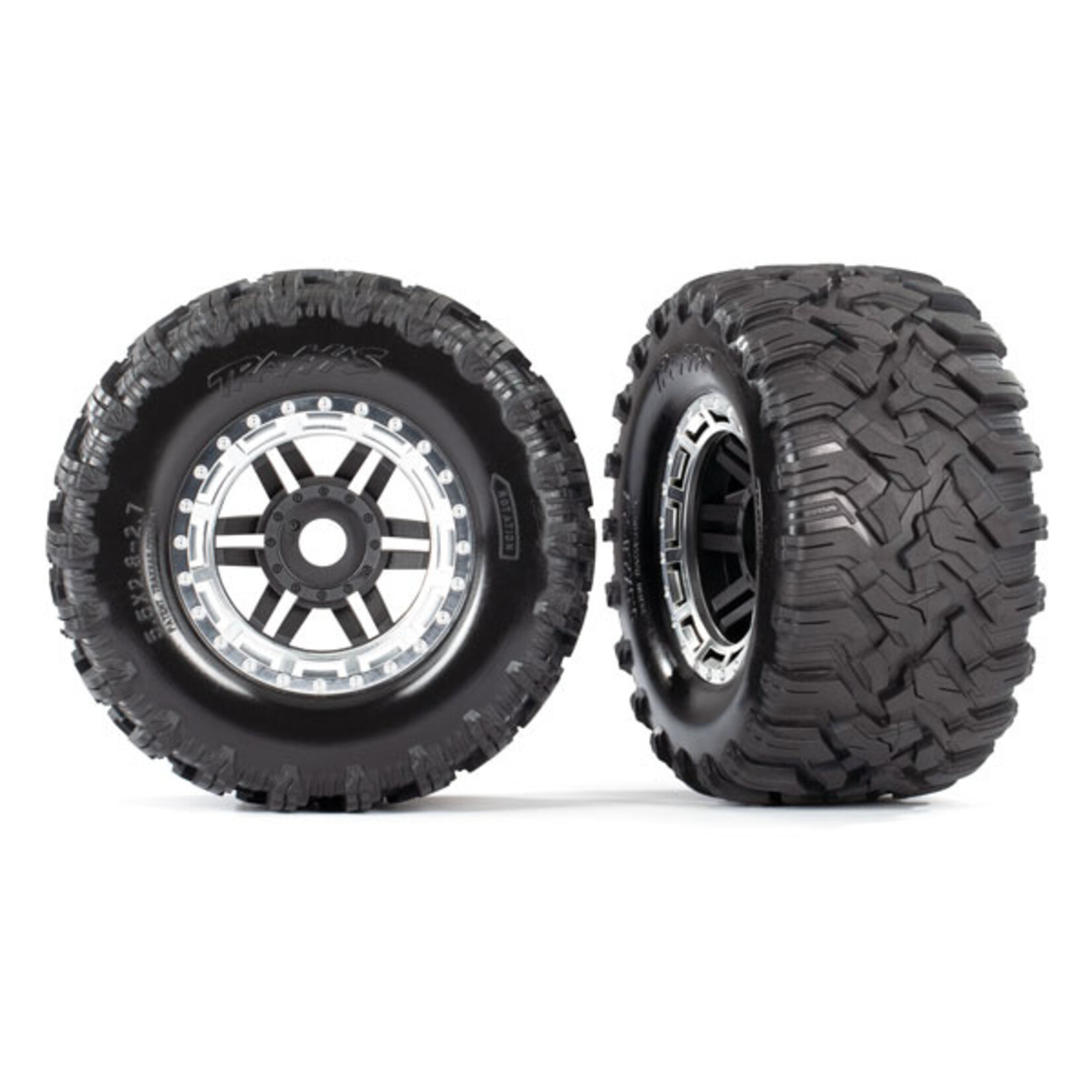 Traxxas 8972X - Satin Chrome Beadlock Wheels / Maxx® MT Tires