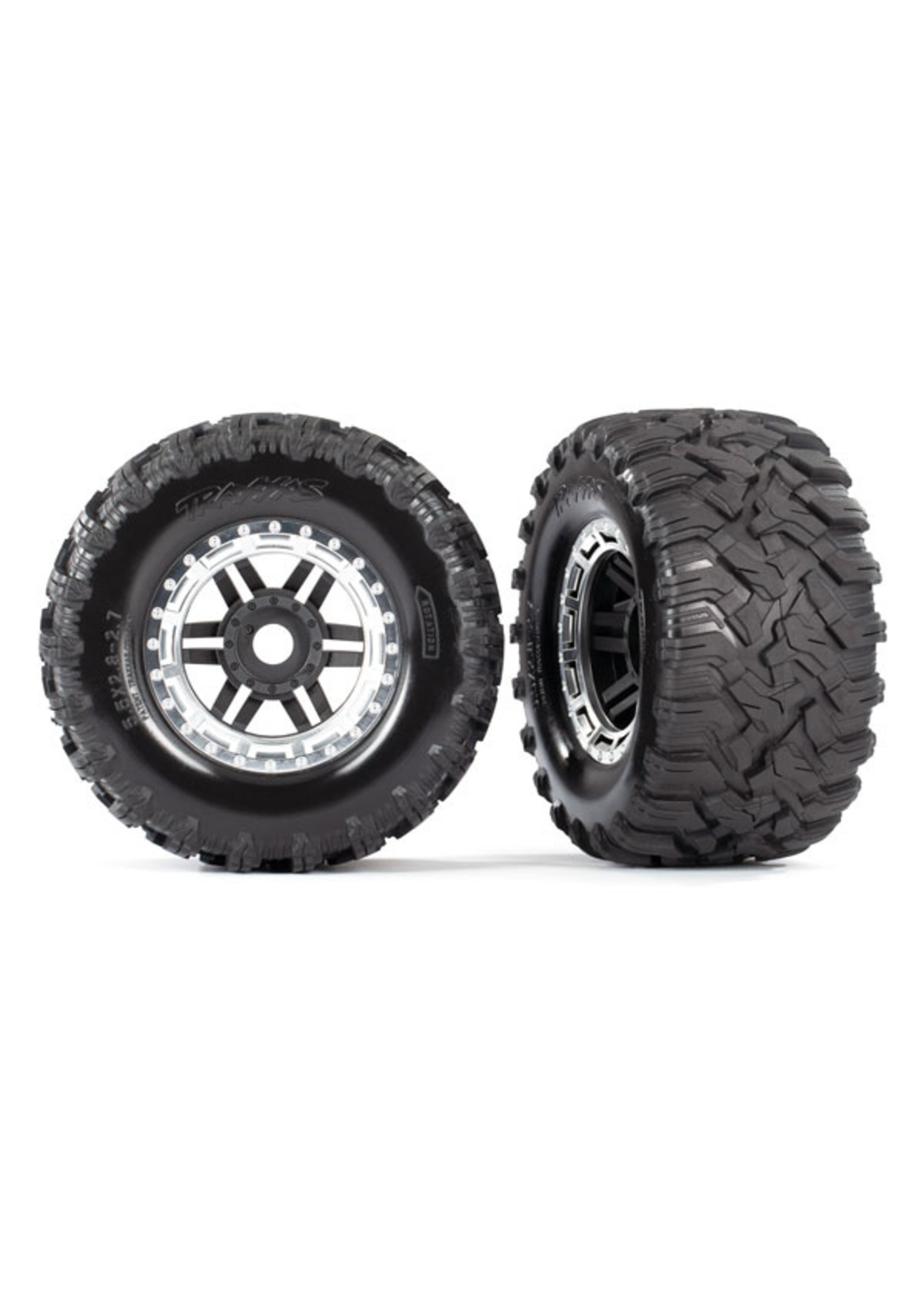 Traxxas 8972X - Satin Chrome Beadlock Wheels / Maxx® MT Tires