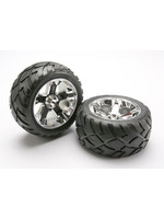 Traxxas 5576R - All-Star Chrome Wheels / Anaconda® Tires