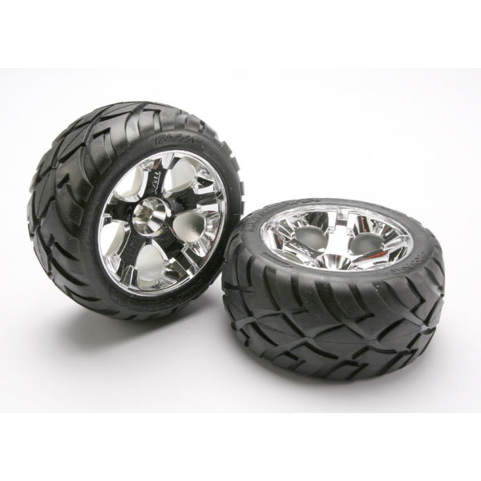 Traxxas 5576R - All-Star Chrome Wheels / Anaconda® Tires