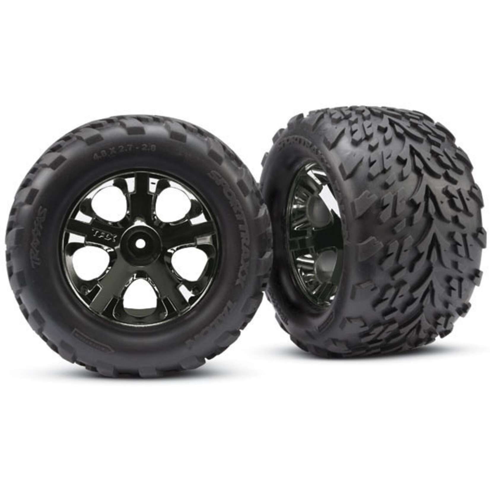 Traxxas 3669A - All-Star Black Chrome Wheels / Talon Tires