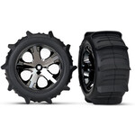 Traxxas 3776 - All-Star Black Chrome Wheels / Traxxas Paddle Tires