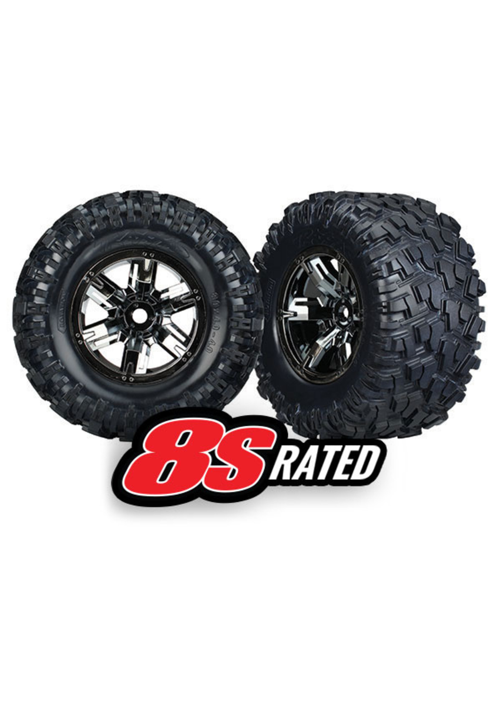 Traxxas 7772A - X-Maxx® Black Chrome Wheels / Maxx® AT Tires