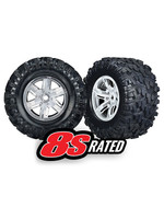 Traxxas 7772R - X-Maxx® Satin Chrome Wheels / Maxx® AT Tires