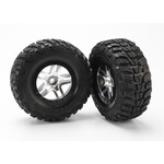 Traxxas 5882 - SCT Split-Spoke Satin Chrome Wheels / Kumho Tires