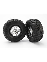 Traxxas 5882 - SCT Split-Spoke Satin Chrome Wheels / Kumho Tires