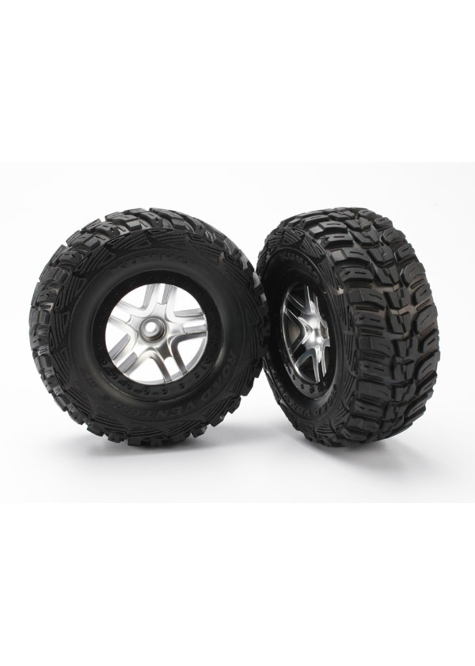 Traxxas 5882 - SCT Split-Spoke Satin Chrome Wheels / Kumho Tires