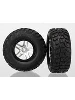 Traxxas 6874 - SCT Split-Spoke Satin Chrome Wheels / Kumho Tires