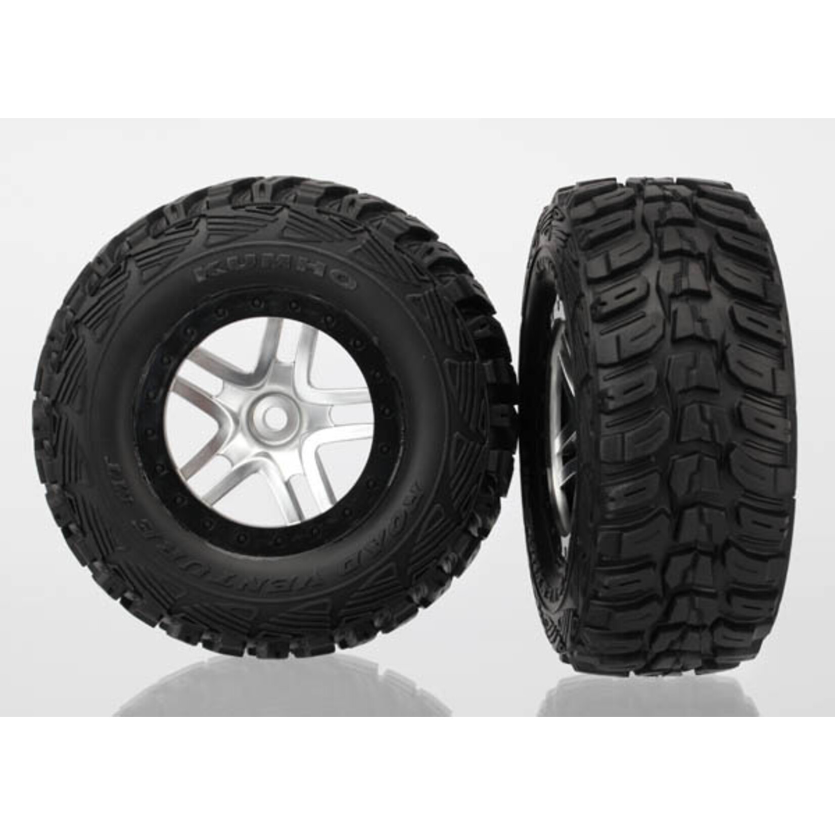 Traxxas 6874 - SCT Split-Spoke Satin Chrome Wheels / Kumho Tires