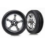 Traxxas 2471R - Tracer 2.2" Chrome Wheels / Alias Ribbed Tires