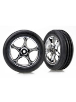 Traxxas 2471R - Tracer 2.2" Chrome Wheels / Alias Ribbed Tires