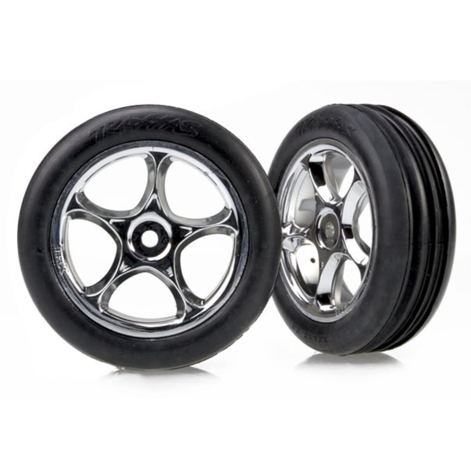 Traxxas 2471R - Tracer 2.2" Chrome Wheels / Alias Ribbed Tires