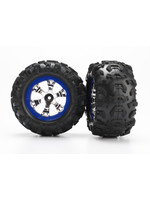 Traxxas 7274 - Geode Chrome, Blue Beadlock Wheels / Canyon AT Tires
