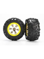 Traxxas 7276 - Geode Chrome, Yellow Beadlock Wheels / Canyon AT Tires