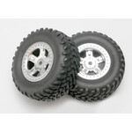 Traxxas 7073 - SCT Satin Chrome Wheels / SCT Off-road Racing Tires