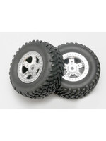 Traxxas 7073 - SCT Satin Chrome Wheels / SCT Off-road Racing Tires