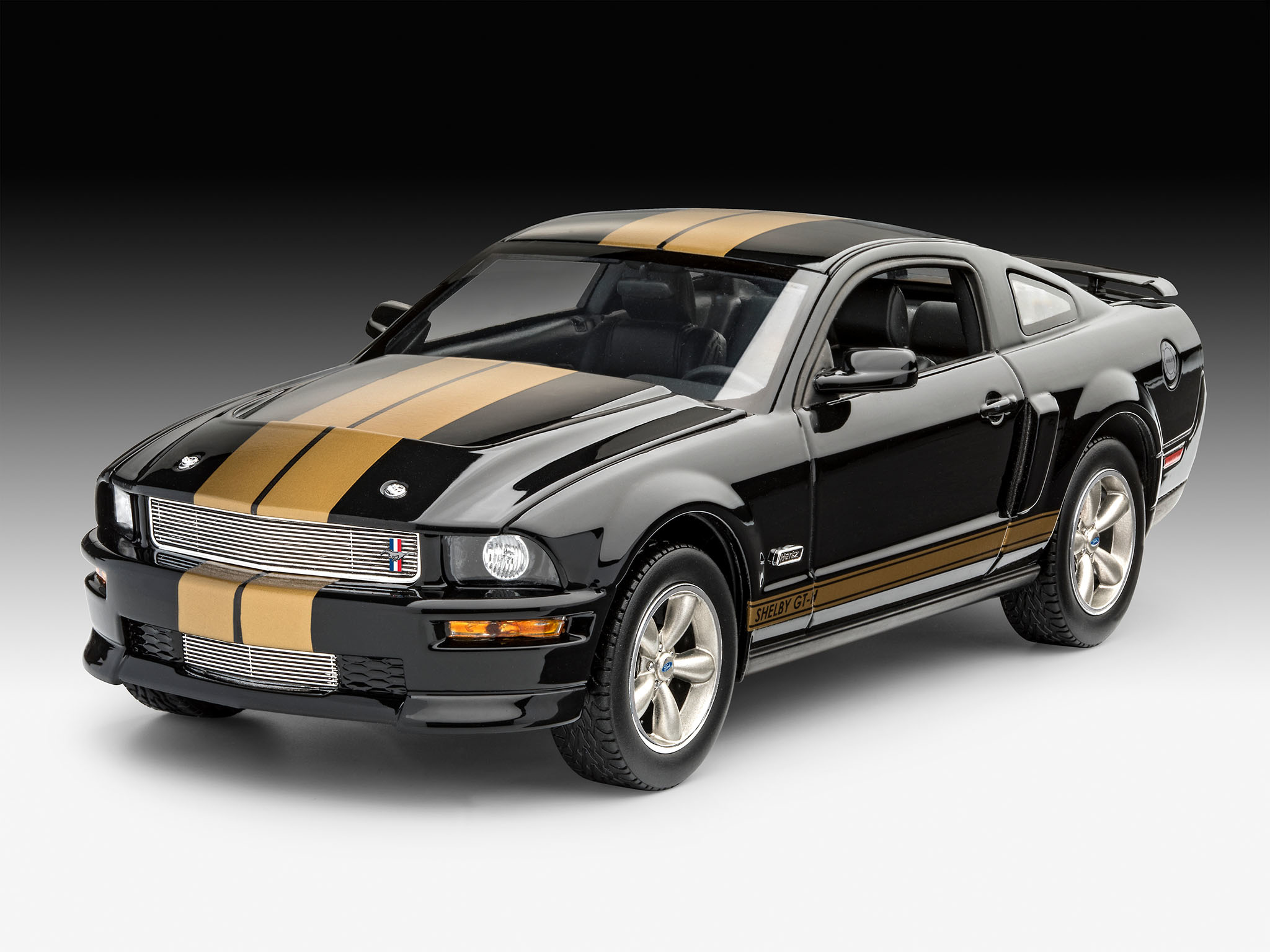 1:64 2006 Shelby GT-H Black w/ Gold Stripes
