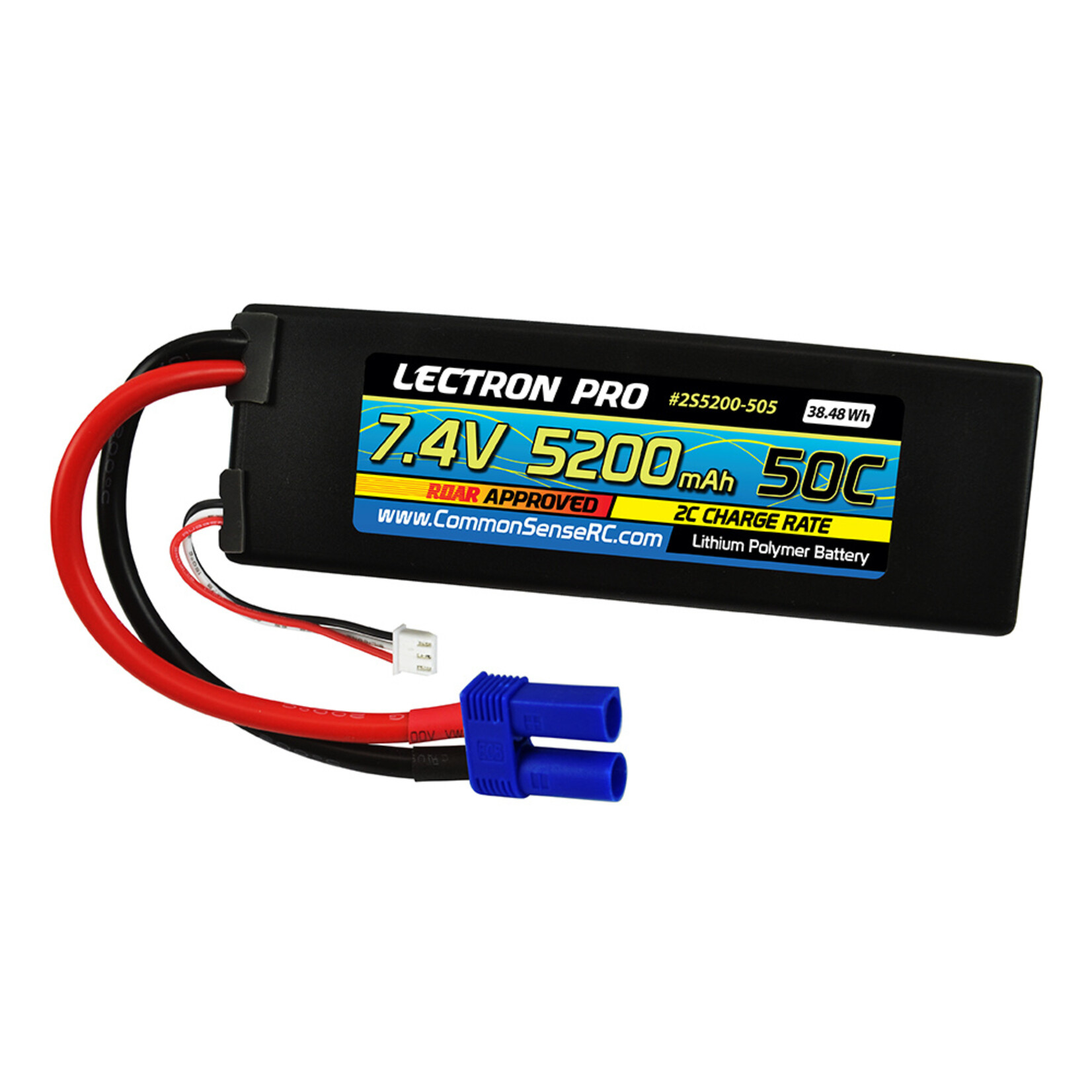 Common Sense RC 2S5200-505 7.4v 5200mah 50C LiPo w/EC5 Connector