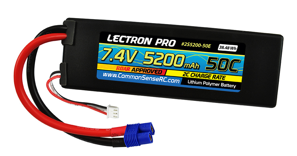 2S5200-50E - 7.4V 5200mAh 50C Lipo Battery with EC3 Connector