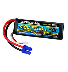 Common Sense RC 4S5200-50S5 - 14.8V 5200mAh 50C Lipo Battery Soft Pack with EC5 Connector
