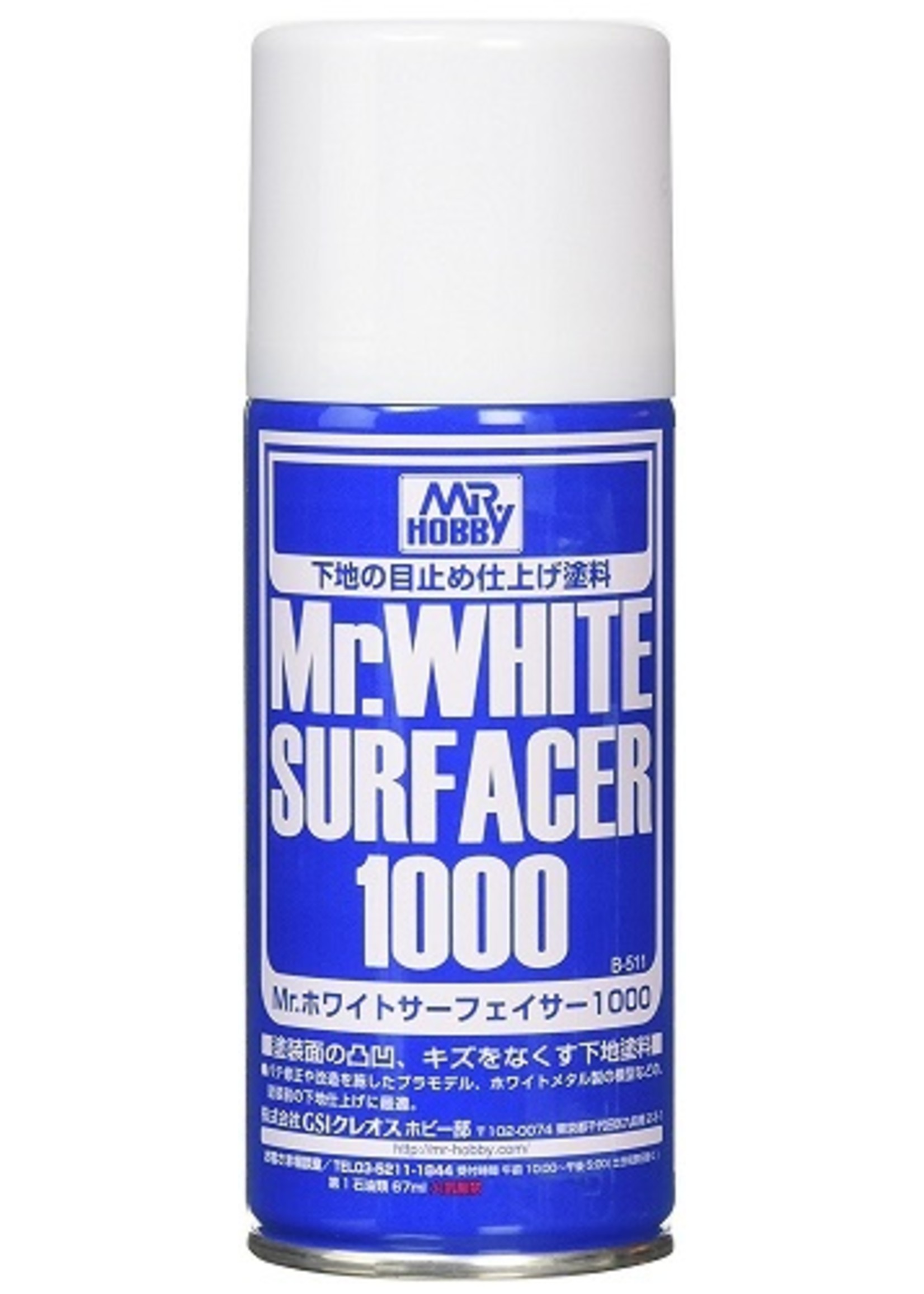 B511 - Mr. White Surfacer 1000 170ml Spray Can - Hub Hobby