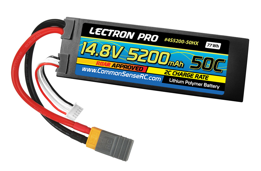 4S5200-50HX - 14.8V 5200mAh 50C Lipo Battery Hard Case with XT60 Connector + CSRC Adapter