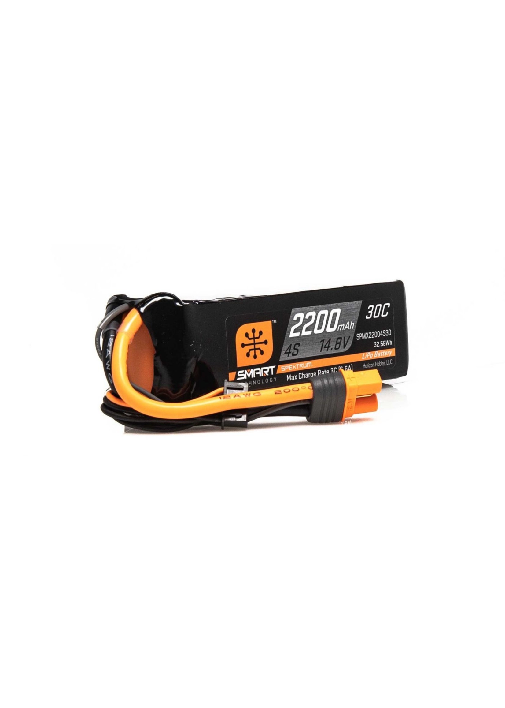 Spektrum SPMX22004S30 - 14.8V 2200mAh 4S 30C Smart LiPo Battery: IC3