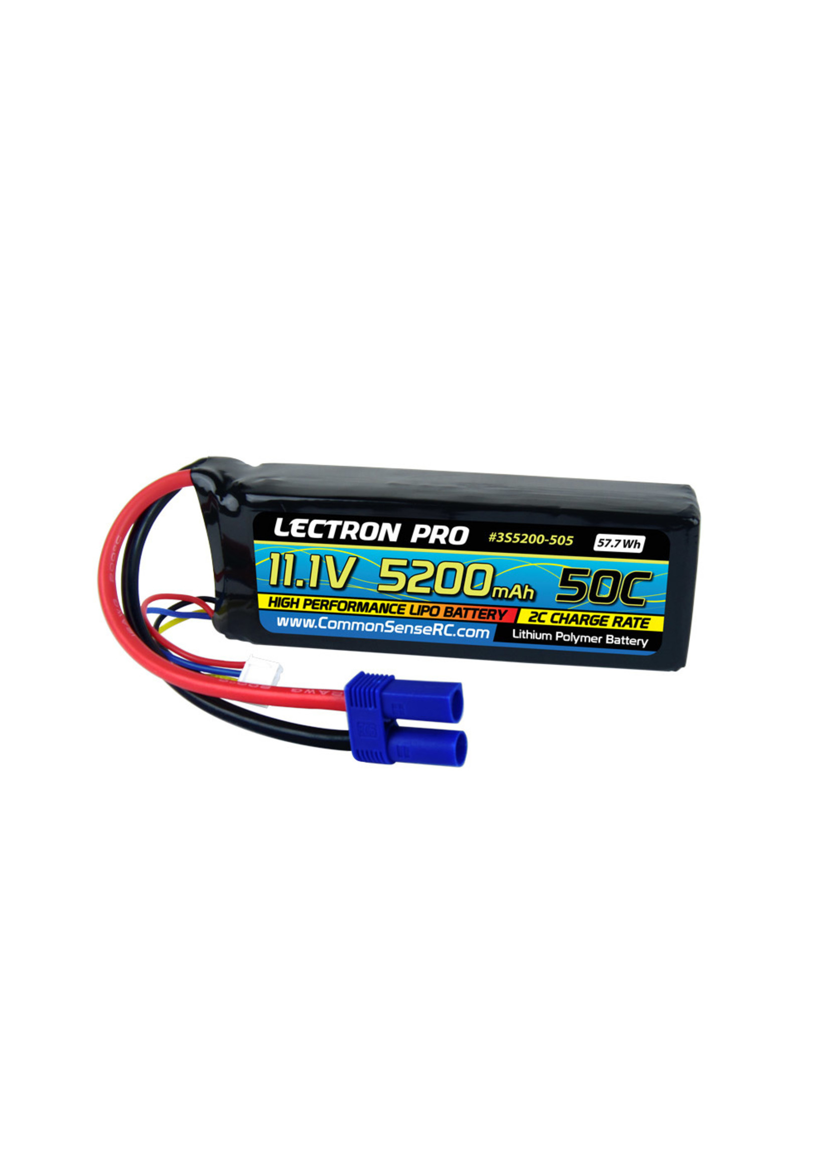 Common Sense RC 3S5200-505 - 11.1V 5200mAh 50C Lipo Battery with EC5 Connector