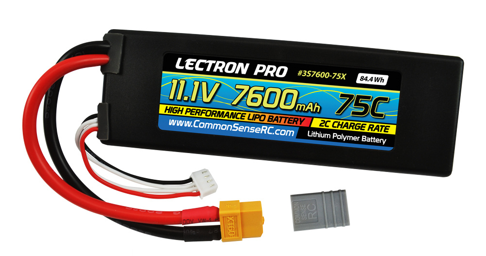 3S7600-75X - 11.1V 7600mAh 75C Lipo Battery with XT60 Connector + CSRC Adapter