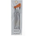 Atlas Brush Co. AB 800F - Pro Golden Taklon Flat 5 Piece Brush Set