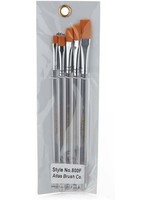 Atlas Brush Co. AB 800F - Pro Golden Taklon Flat 5 Piece Brush Set