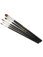 Atlas Brush Co. 1025 - Round and Flat Camel Hair 5 Piece Brush Set