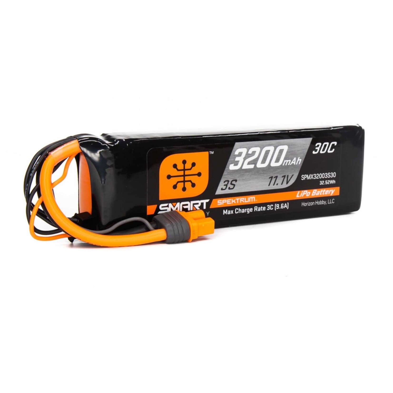 Spektrum SPMX32003S30 -  11.1V 3200mAh 3S 30C Smart LiPo Battery: IC3