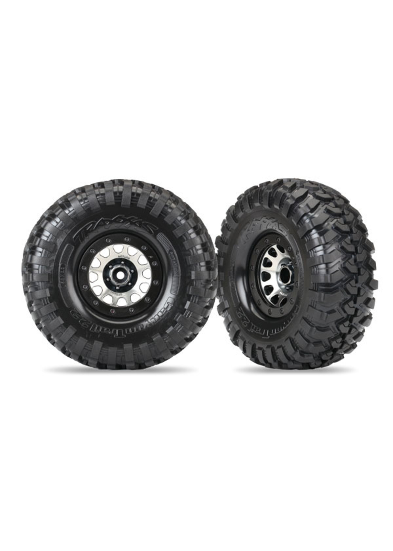 Traxxas 8172 - Method 105 2.2” Black Chrome Beadlock Wheels / Canyon Trail 5.3x2.2” Tires