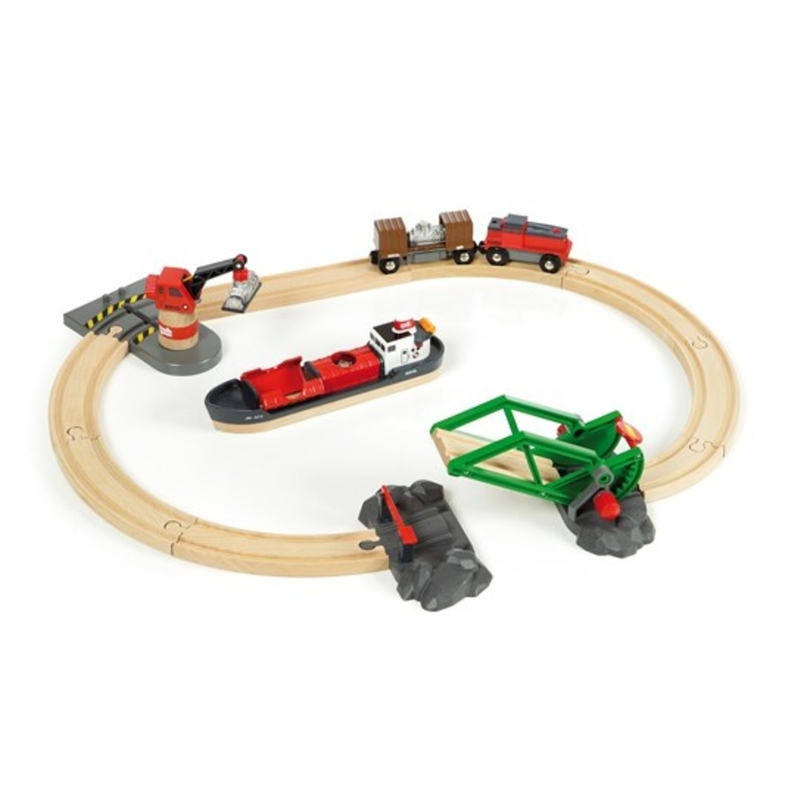 HOゲージ コンテナ 5個 とBRIO 大型 クレーン Amazon.com: BRIO World - 33061 Cargo Harbor Set | 16-Piece