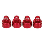 Traxxas 3767X - Shock Caps Aluminum - Red Anodized (4)
