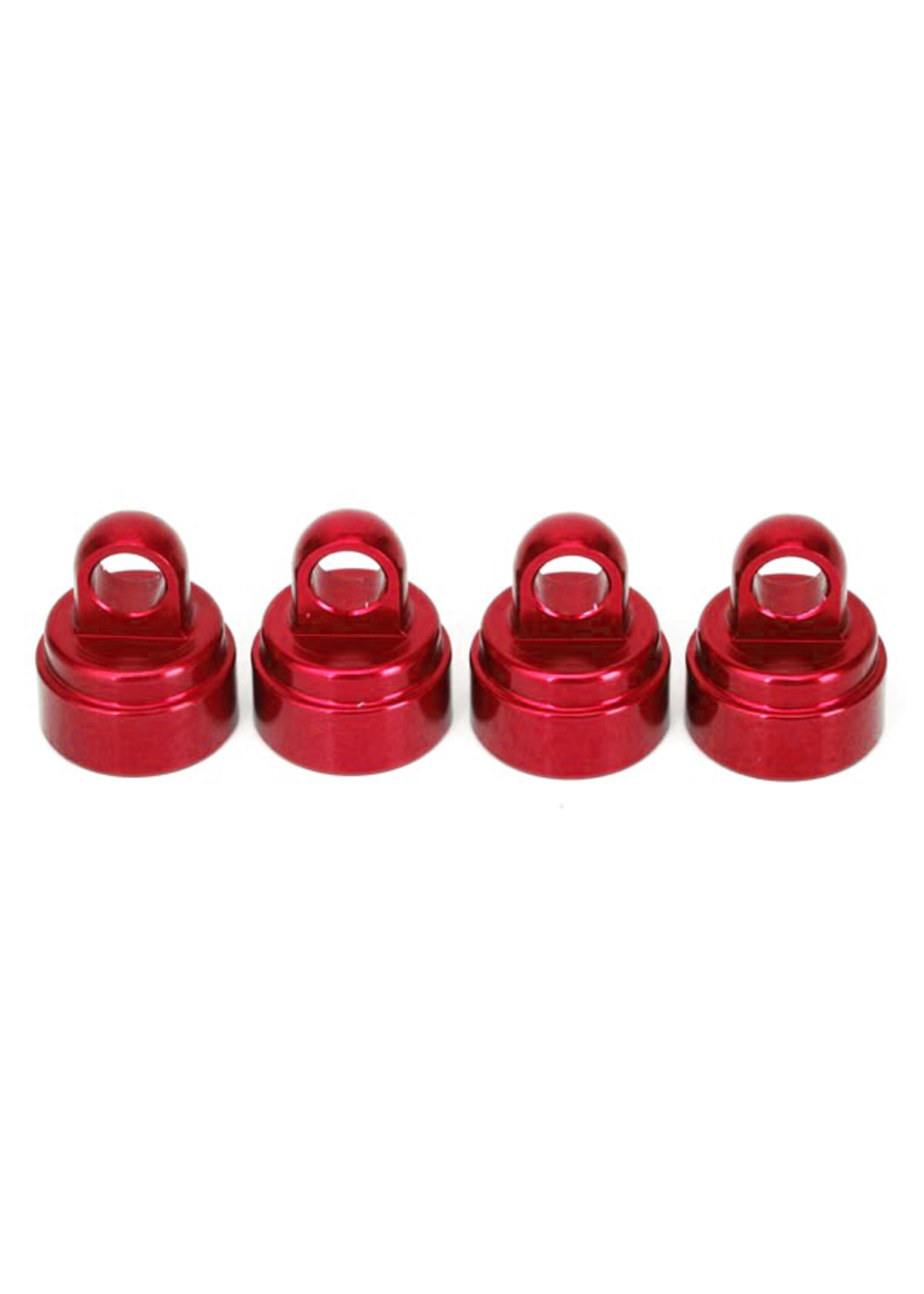 Traxxas 3767X - Shock Caps Aluminum - Red Anodized (4)