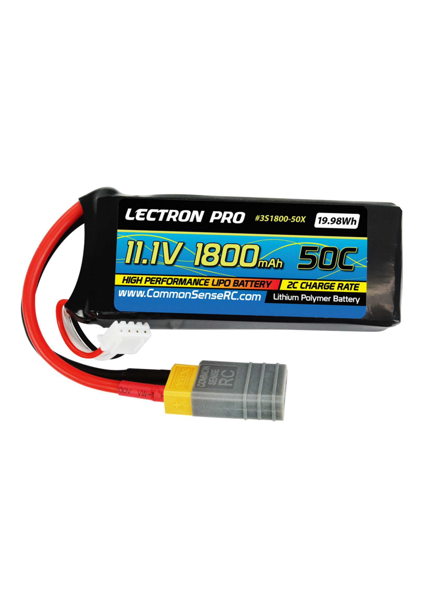 Common Sense RC 3S1800-50X - Lipo 11.1V 1800mAh 50C Lipo