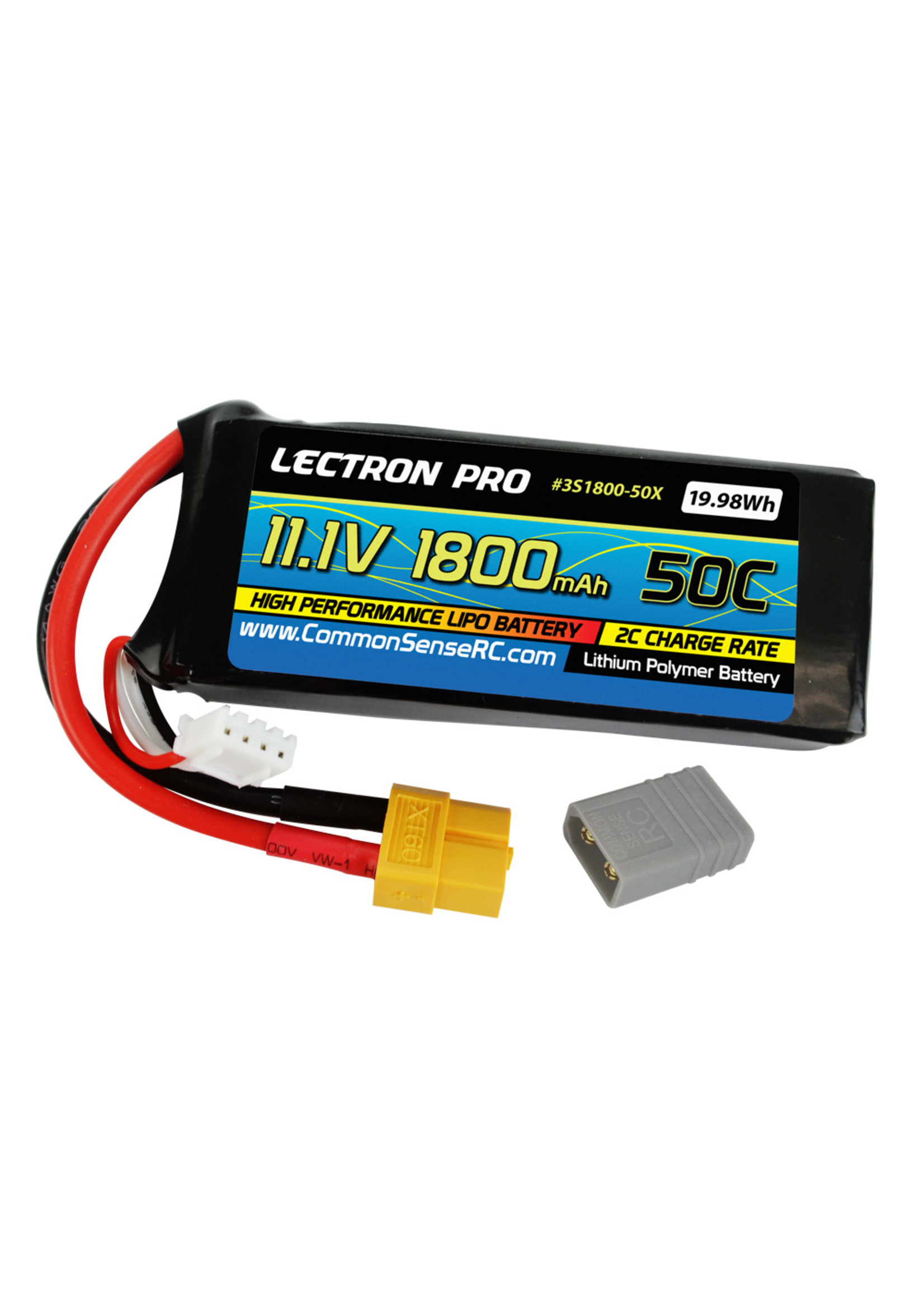 Common Sense RC 3S1800-50X - Lipo 11.1V 1800mAh 50C Lipo