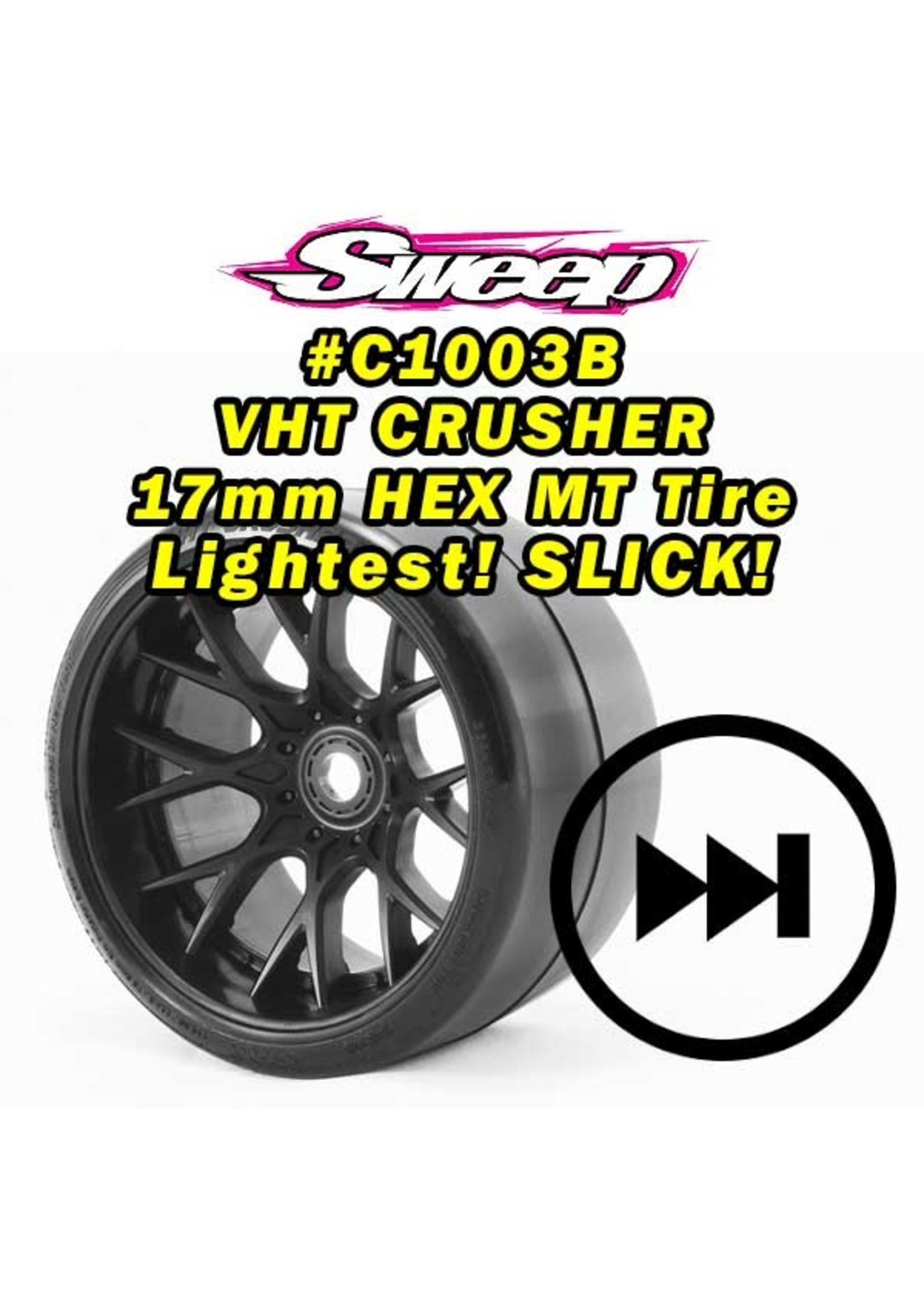 SWEEP C1003B - MT Road Crusher Slick Tire Black