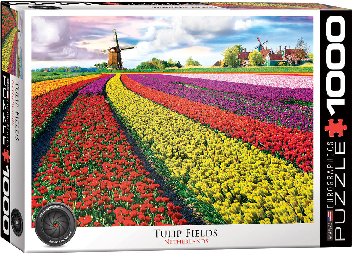 Tulip Fields, Netherlands - 1000 Piece Puzzle