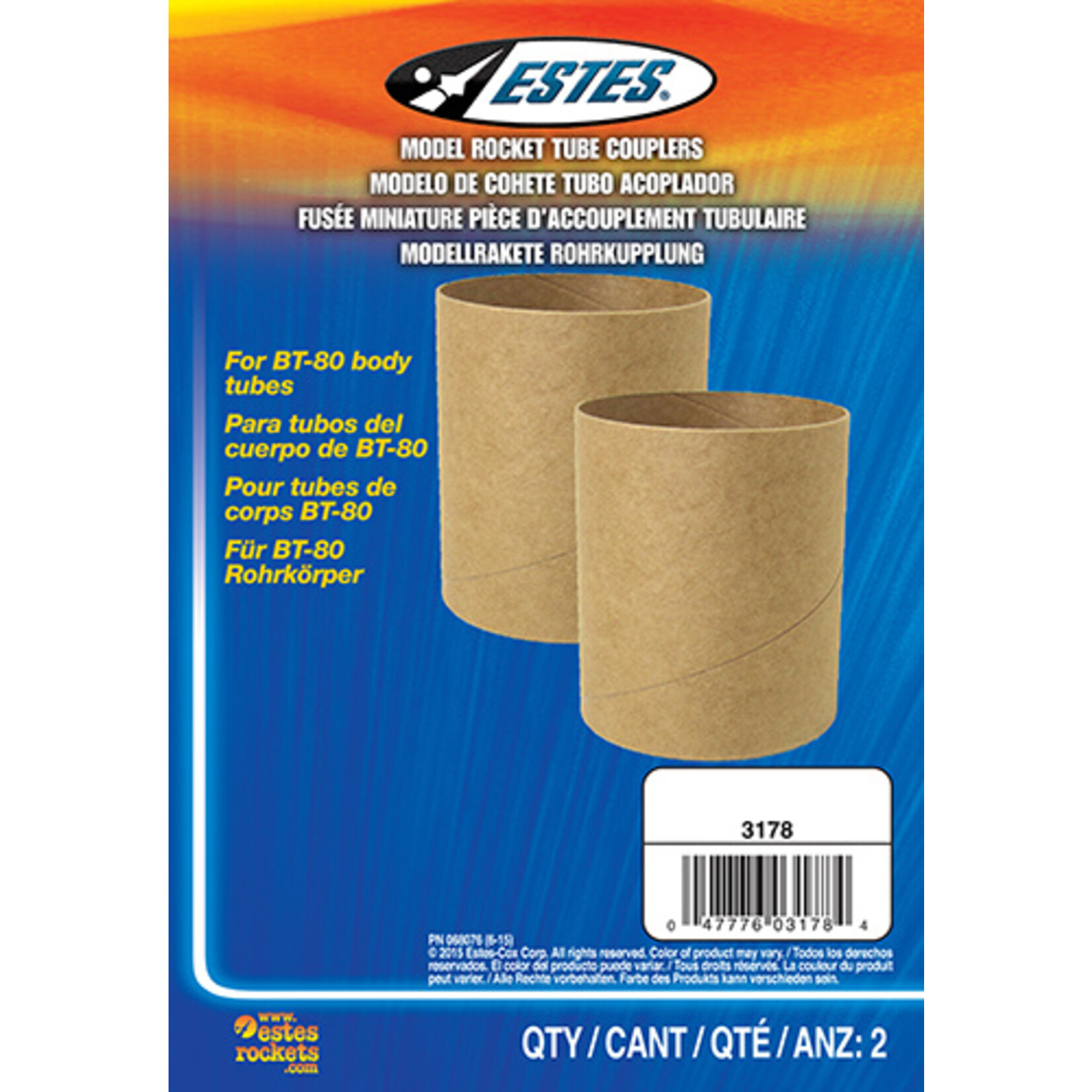 Estes BT80 Body Tube Couplers - 3178
