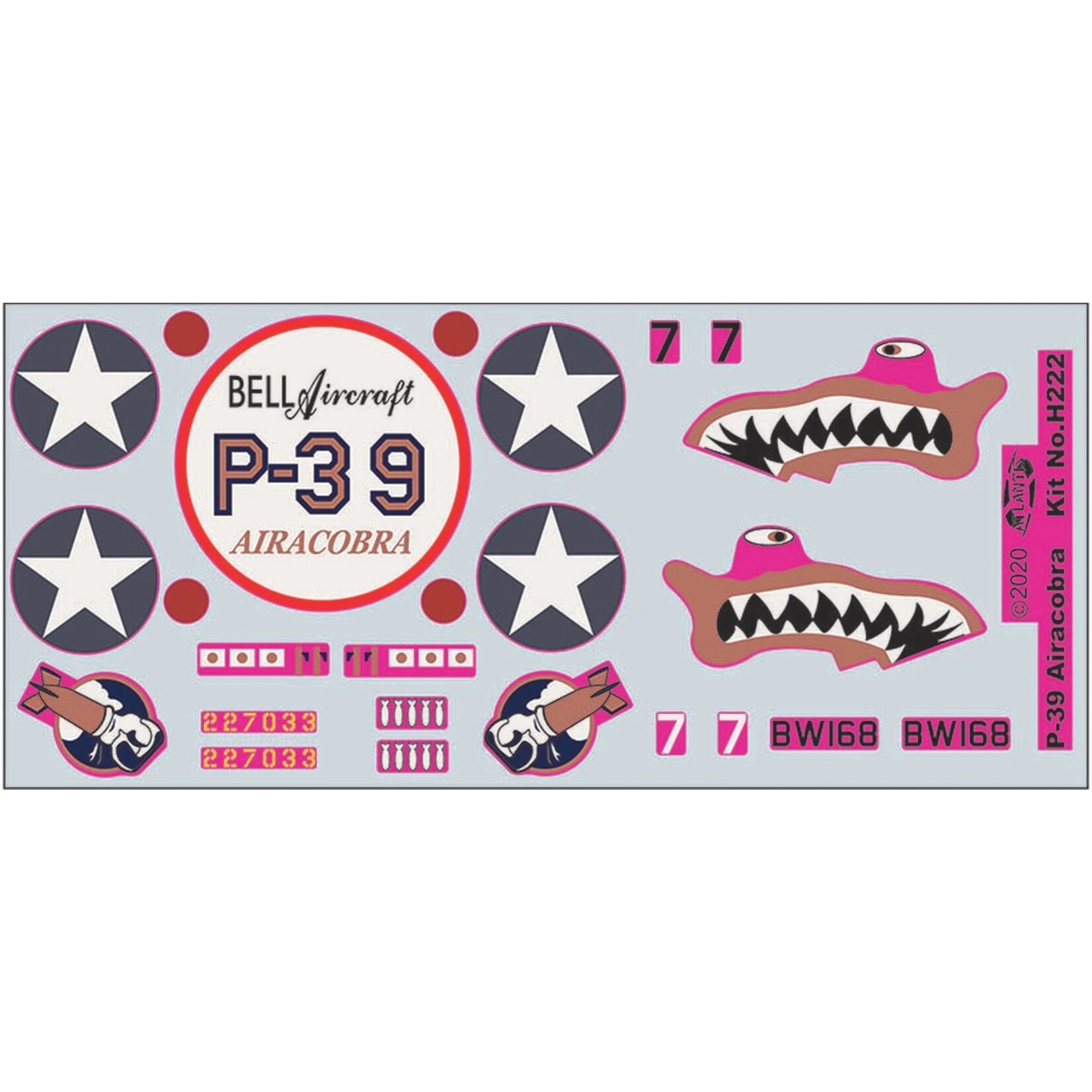 Atlantis 222 - P-39 Aircobra Shark Mouth with Swivel Stand