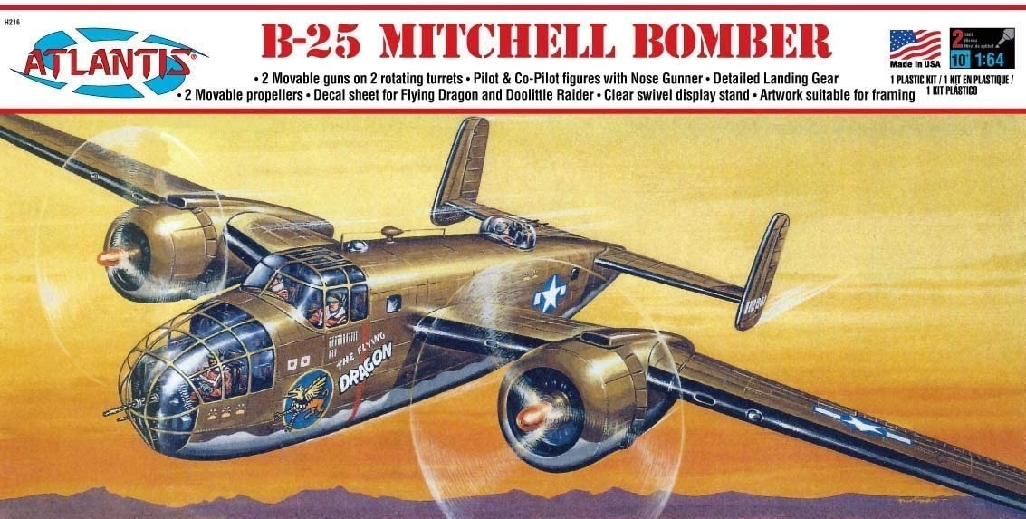Atlantis Models 216 - 1/64 B-25 Mitchell Bomber Flying Dragon Kit