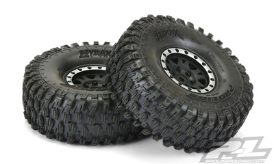 Pro-Line 10128-13 - Hyrax 1.9 G8 Mounted Impulse Black/Silver Wheels (2)