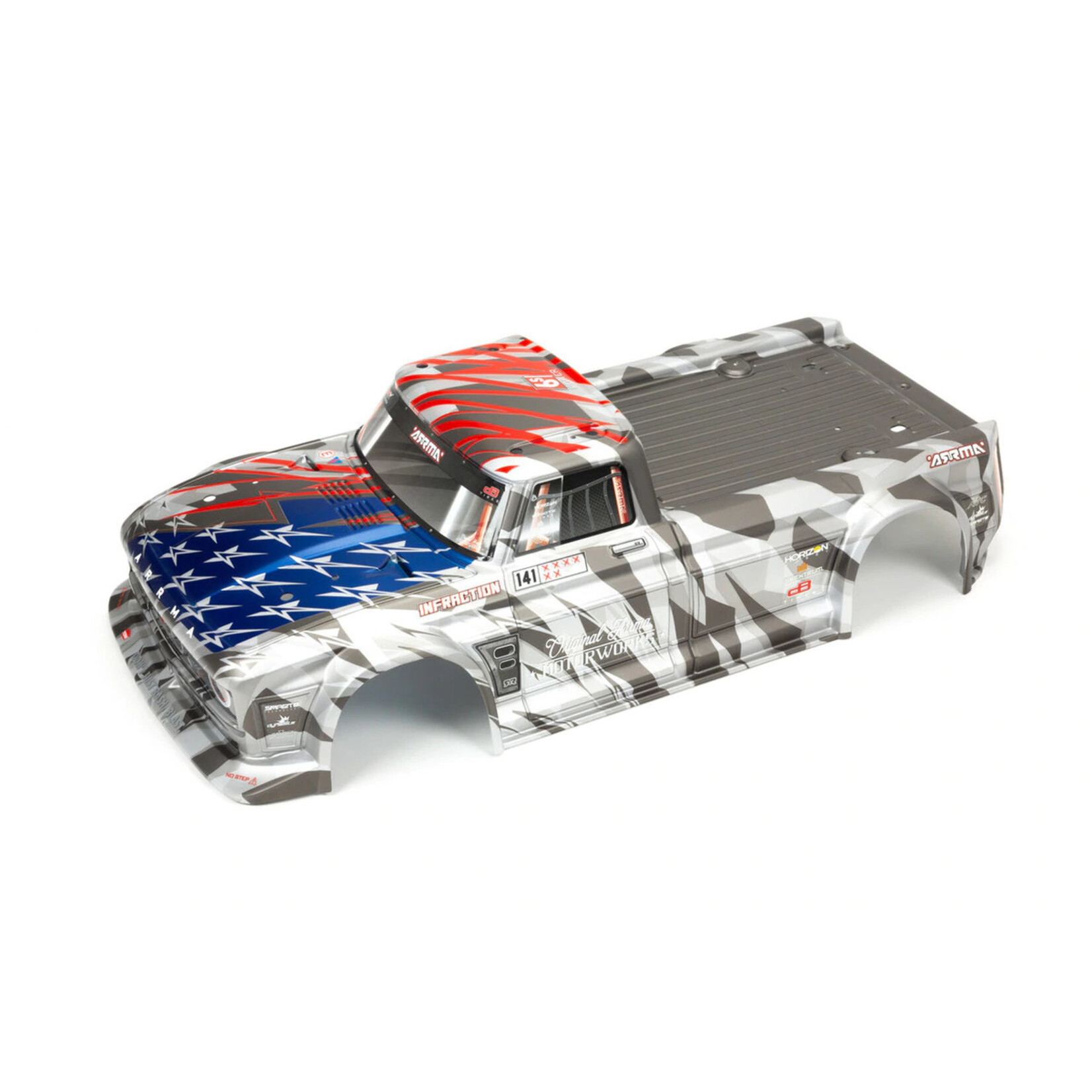 Arrma ARA410006 - Infraction 6S BLX Painted Body - Silver/Red