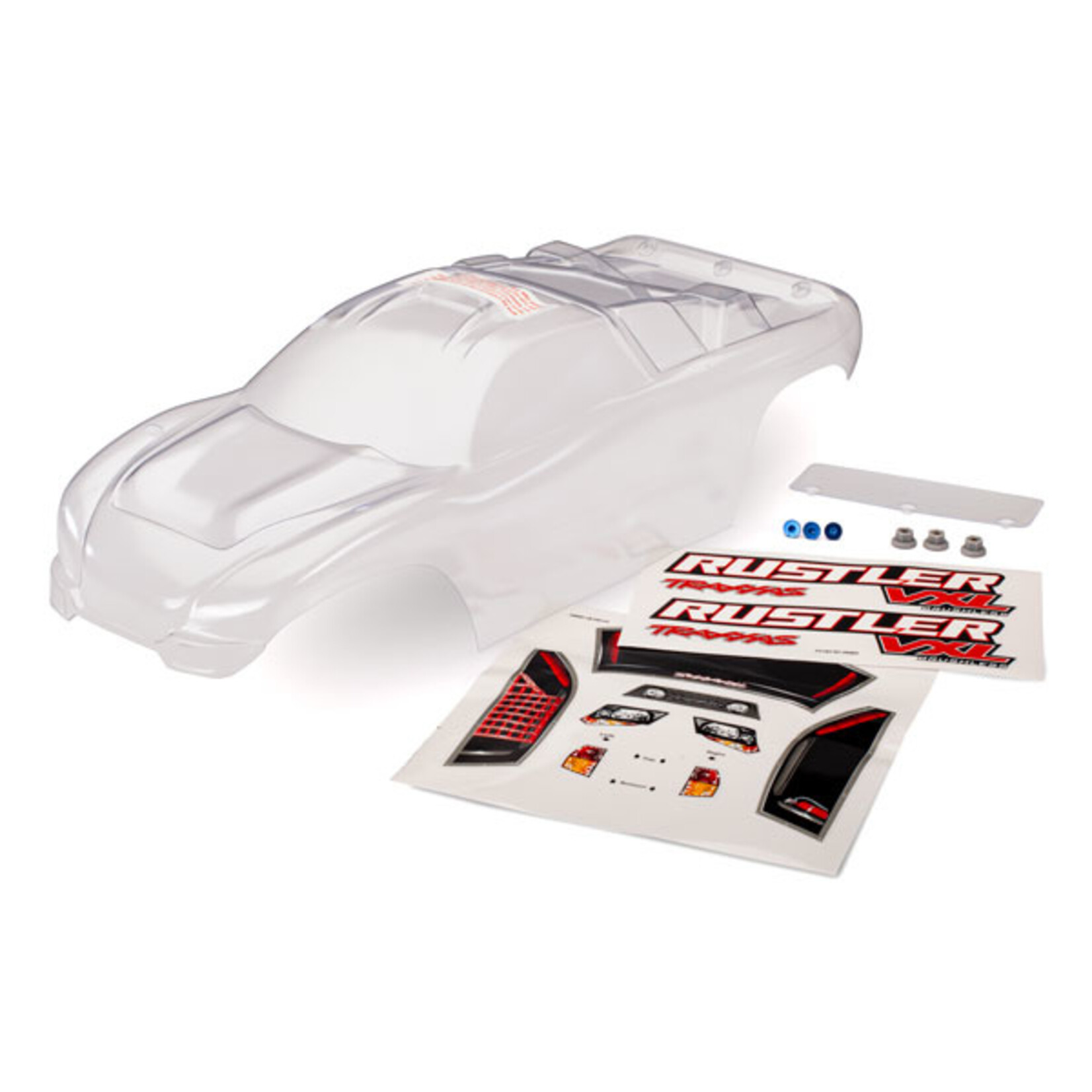 Traxxas 3714 - Body Rustler VXL with Decal Set - Clear