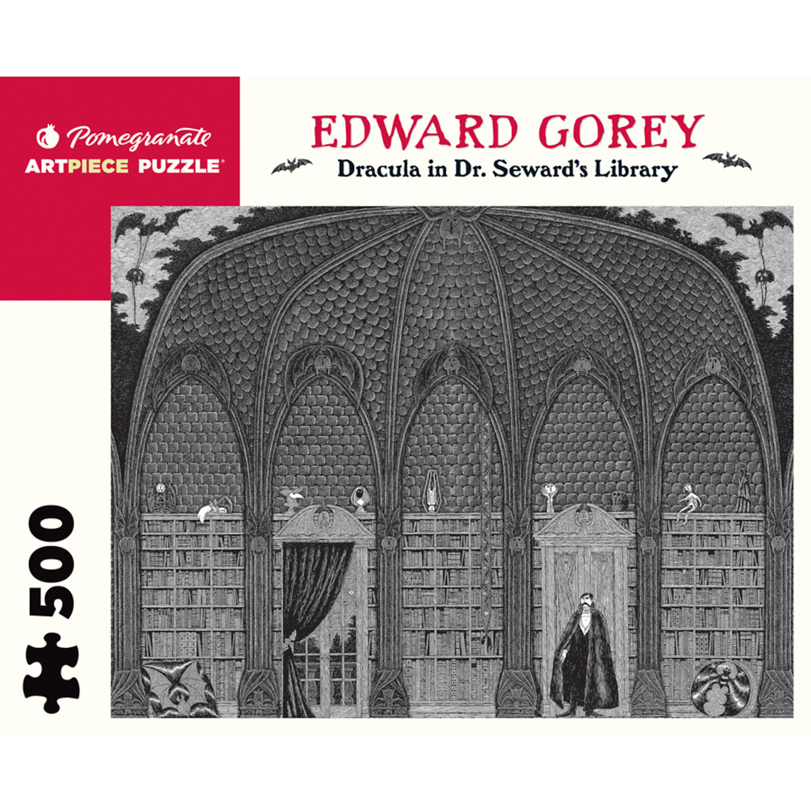 Pomegranate E Gorey: Dracula in Seward's Library - 500 Piece Puzzle