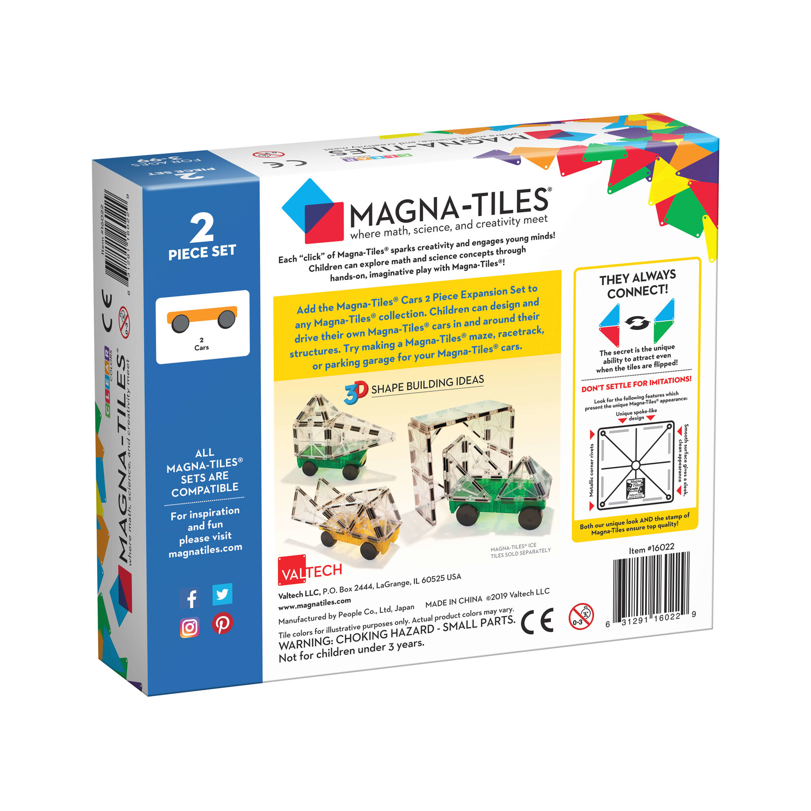 Valtech Magna-Tiles® Cars 2-Piece Expansion Set